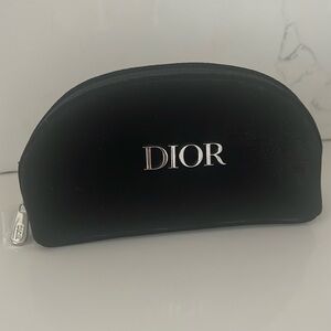 Dior Velvet Zipper Pouch - Black